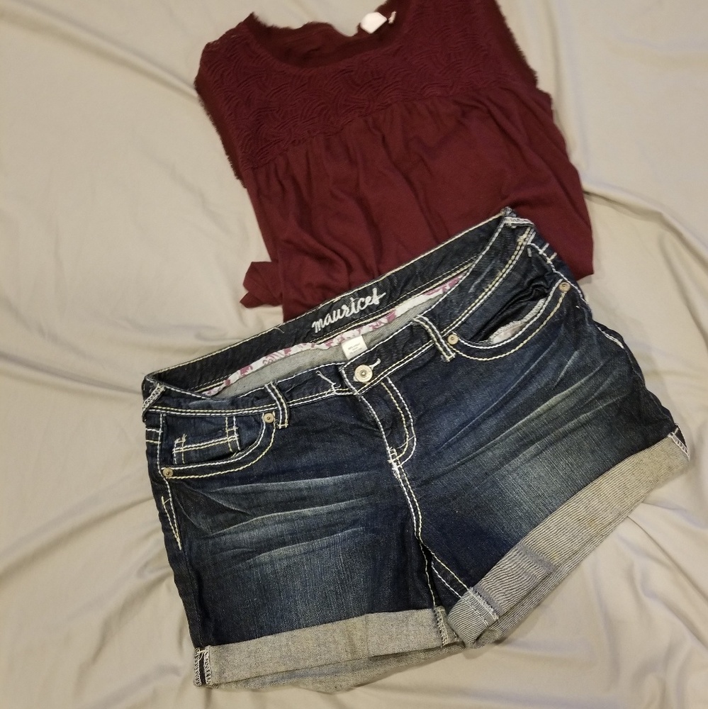 EUC Cuffed Denim Dark Wash Shorts